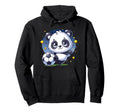 Soccer Player Panda Kicking Soccer Hoodie - Aesthetic Graphic for Adults