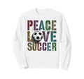Groovy Peace Love Soccer Kickin Ball Sweatshirt - Minimalist Print Unisex