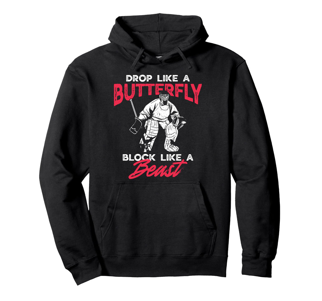 Ice Hockey Goalie Goalkeeper Drop Hoodie - Casual Everyday Wear Unisex