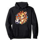 Giraffe Soccer Player Kicking Soccer Hoodie - Custom Art Print for Adults