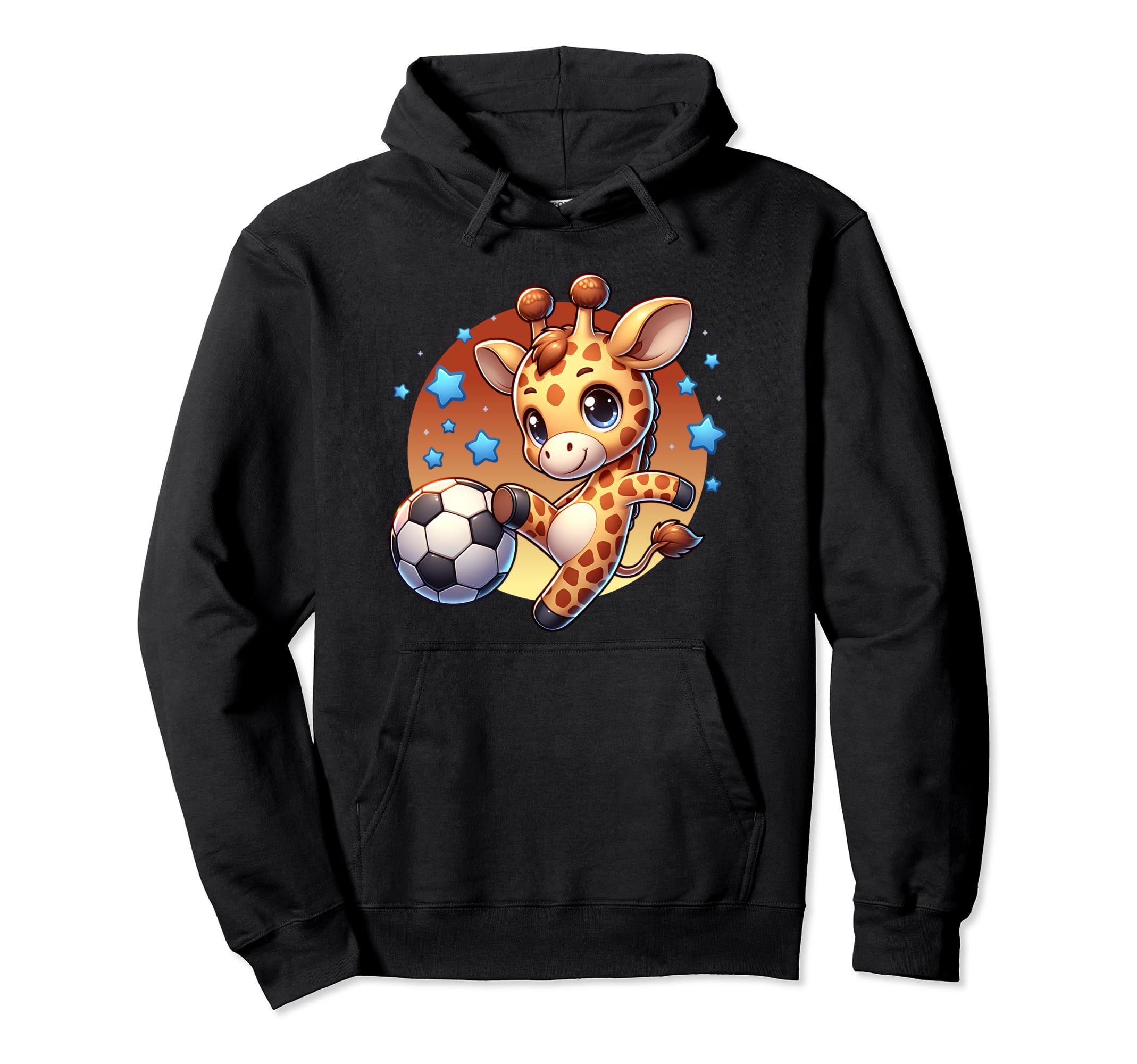 Giraffe Soccer Player Kicking Soccer Hoodie - Custom Art Print for Adults