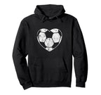 Soccer Ball Heart Shape Mom Parent Fan Hoodie - Trendy Graphic for Adults