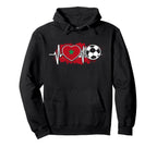 Soccer Pulse Moroccan Flag Hoodie - Fun Novelty Design for Adults