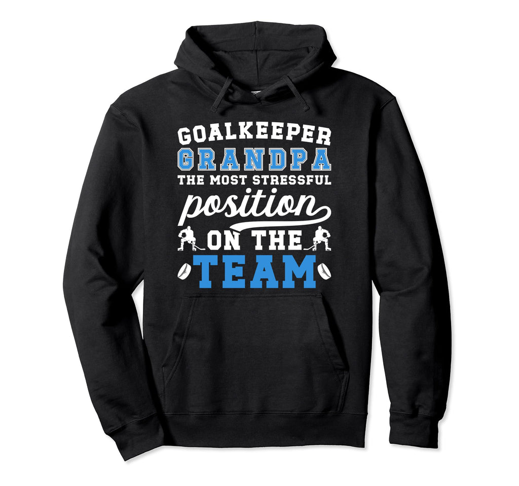 Funny Hockey Goalkeeper Grandpa Hoodie - Minimalist Print for Adults