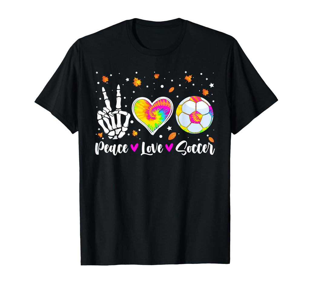 Soccer Player Peace Love Tie Dye T-Shirt - Unique Graphic for Adults