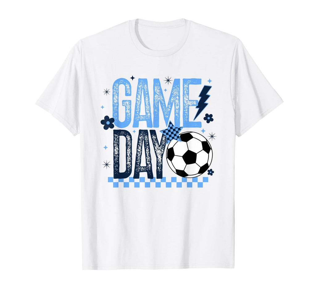 Game Day Soccer Season Light Blue T-Shirt - Aesthetic Graphic Men Women