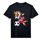 Dabbing Unicorn Liberia Football T-Shirt - Casual Everyday Wear for Adults