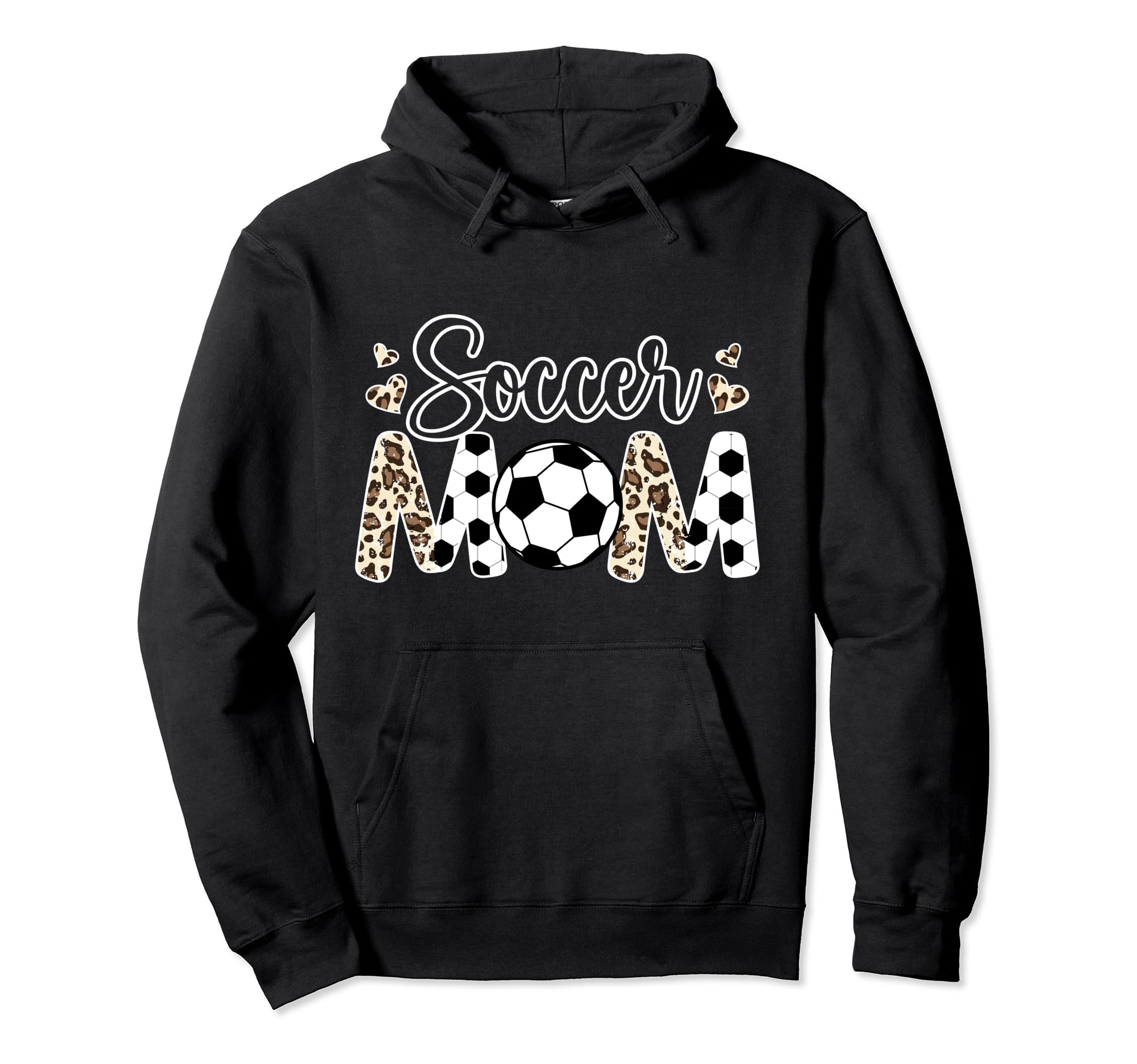 Soccer Mom Leopard Mom Soccer Player Hoodie - Minimalist Print for Adults