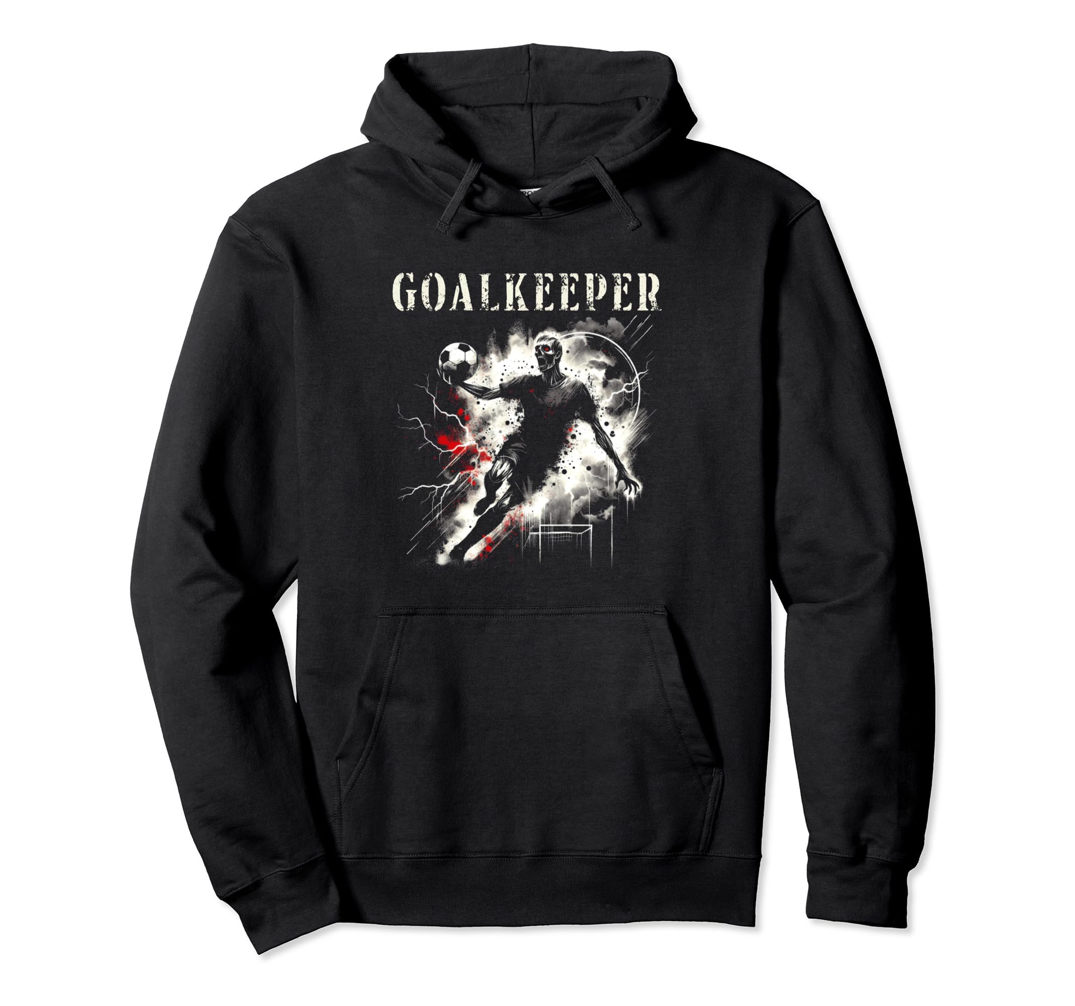 Zombie Goalkeeper Creepy Soccer Hoodie - Custom Art Print for Adults