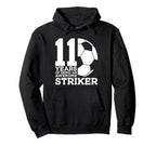 Soccer 11 Years Awesome Soccer Striker 11Th Hoodie - Graphic Print Unisex
