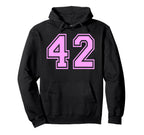 42 Number Forty Two Sports Varsity Hoodie - Minimalist Print Unisex
