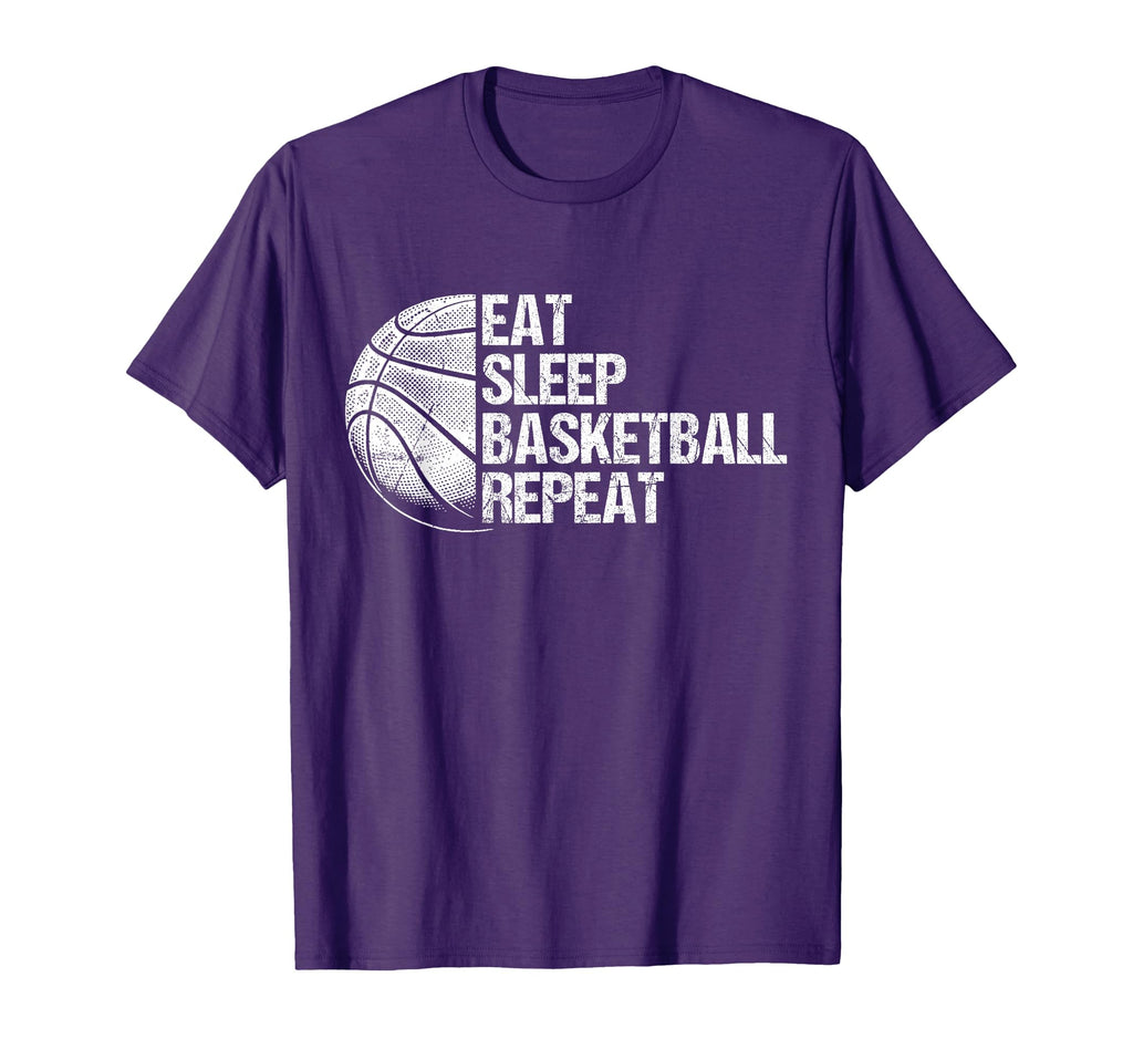 Eat Sleep Basketball Repeat Funny T-Shirt - Minimalist Print Unisex