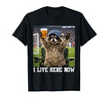 Funny Drinking Raccoon Ballfield T-Shirt - Fun Novelty Design Men Women