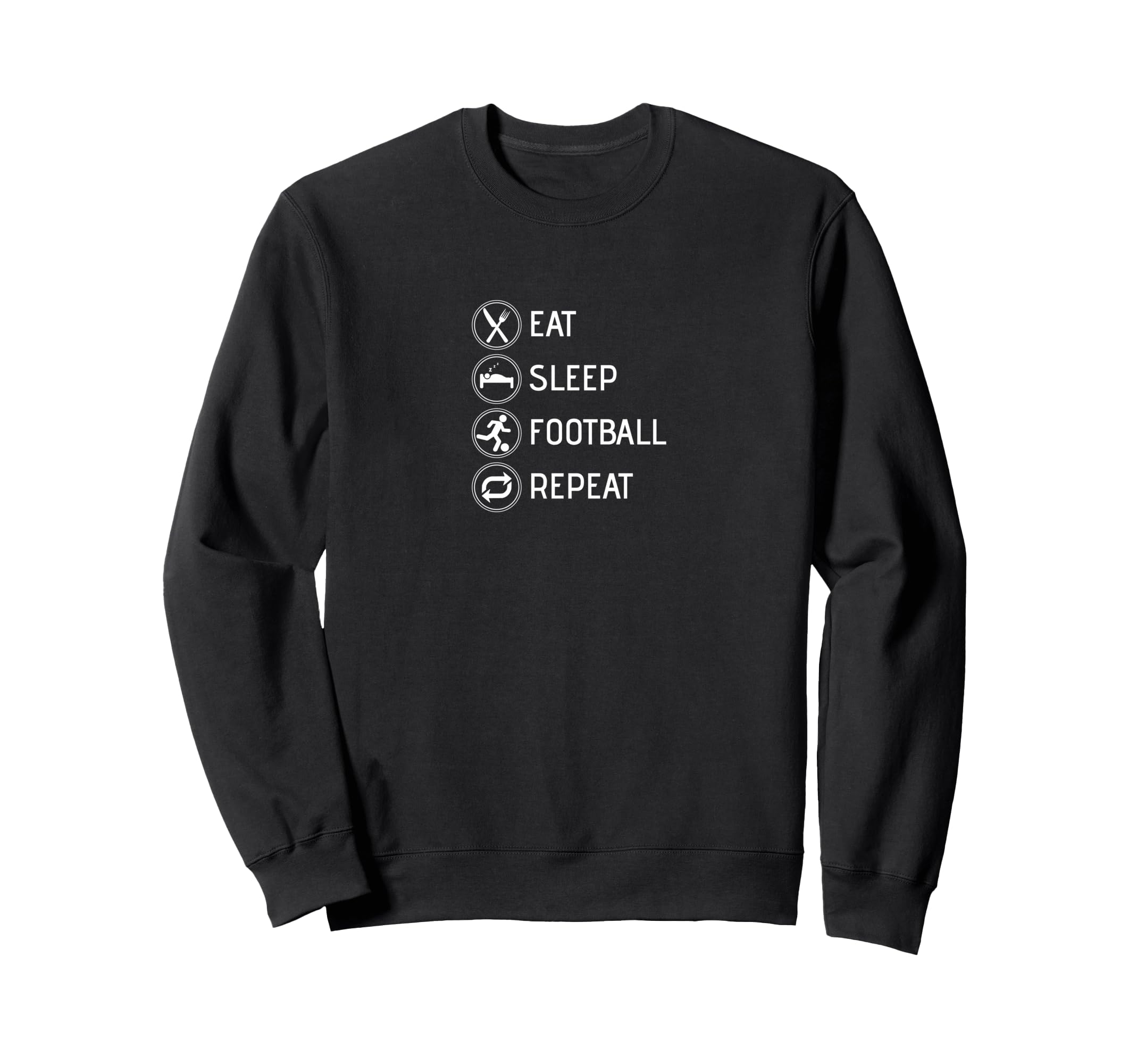 Eat Sleep Football Repeat Soccer Sweatshirt - Aesthetic Graphic Men Women