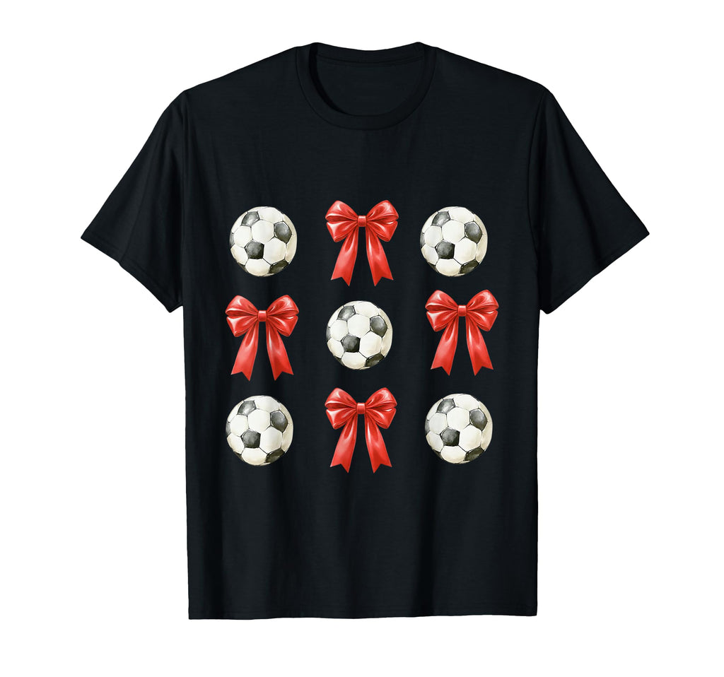 Soccer Mom Red Coquette Bow T-Shirt - Minimalist Print Men Women