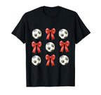 Soccer Mom Red Coquette Bow T-Shirt - Minimalist Print Men Women