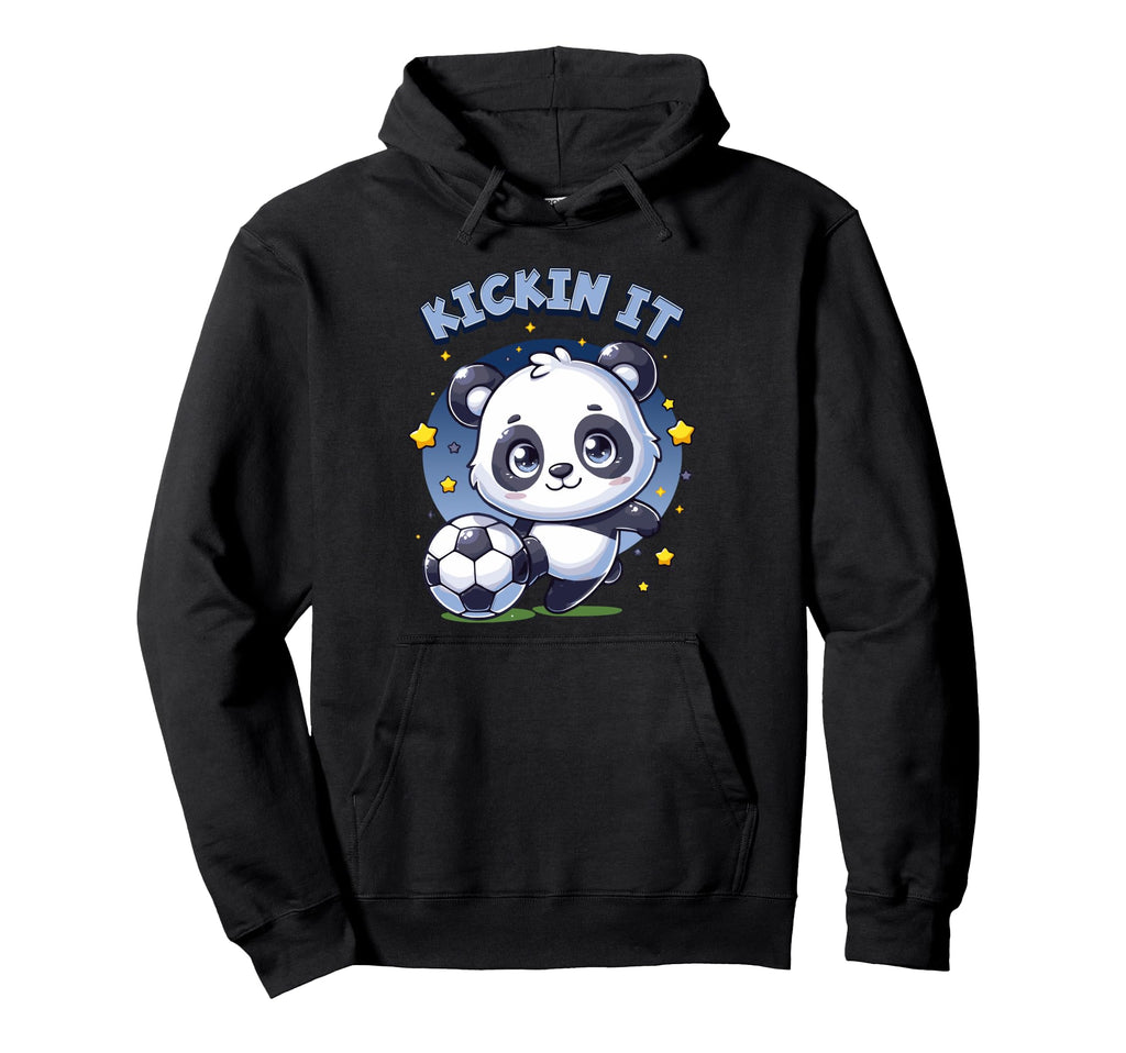 Kickin It Soccer Player Panda Ball Animal Hoodie - Unique Graphic Unisex
