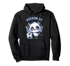Kickin It Soccer Player Panda Ball Animal Hoodie - Unique Graphic Unisex