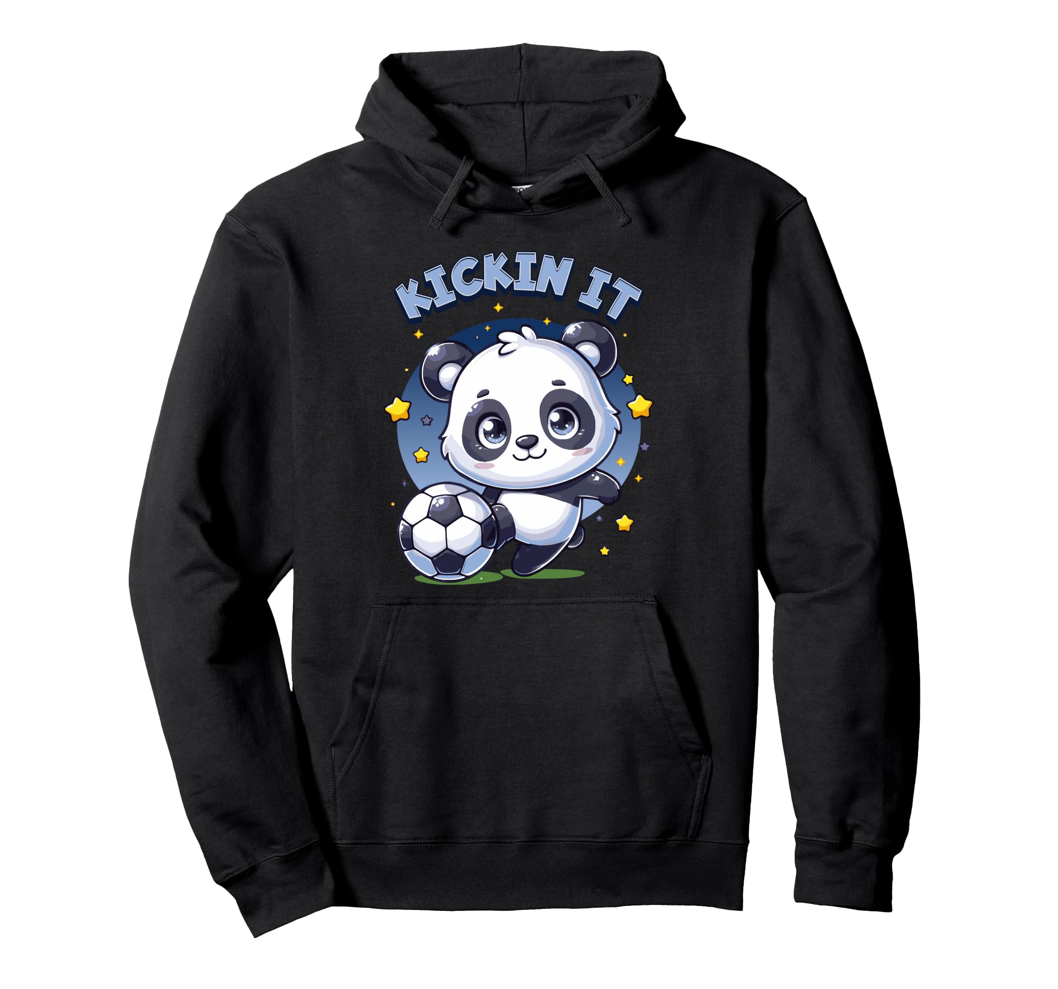 Kickin It Soccer Player Panda Ball Animal Hoodie - Unique Graphic Unisex