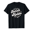 Soccer Auntie Checkered Funny Aunt Thats T-Shirt - Novelty Apparel Unisex