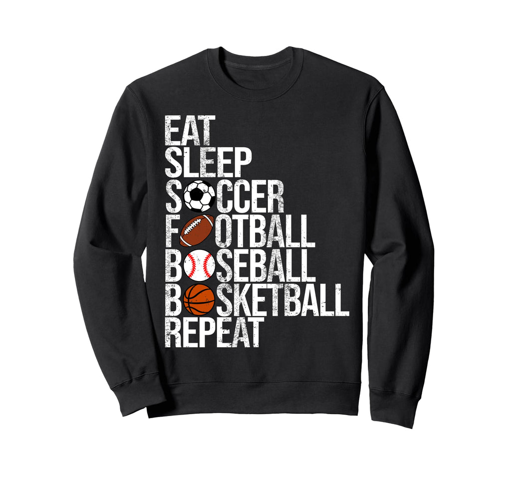 Eat Sleep Soccer Football Sweatshirt - Casual Everyday Wear for Adults