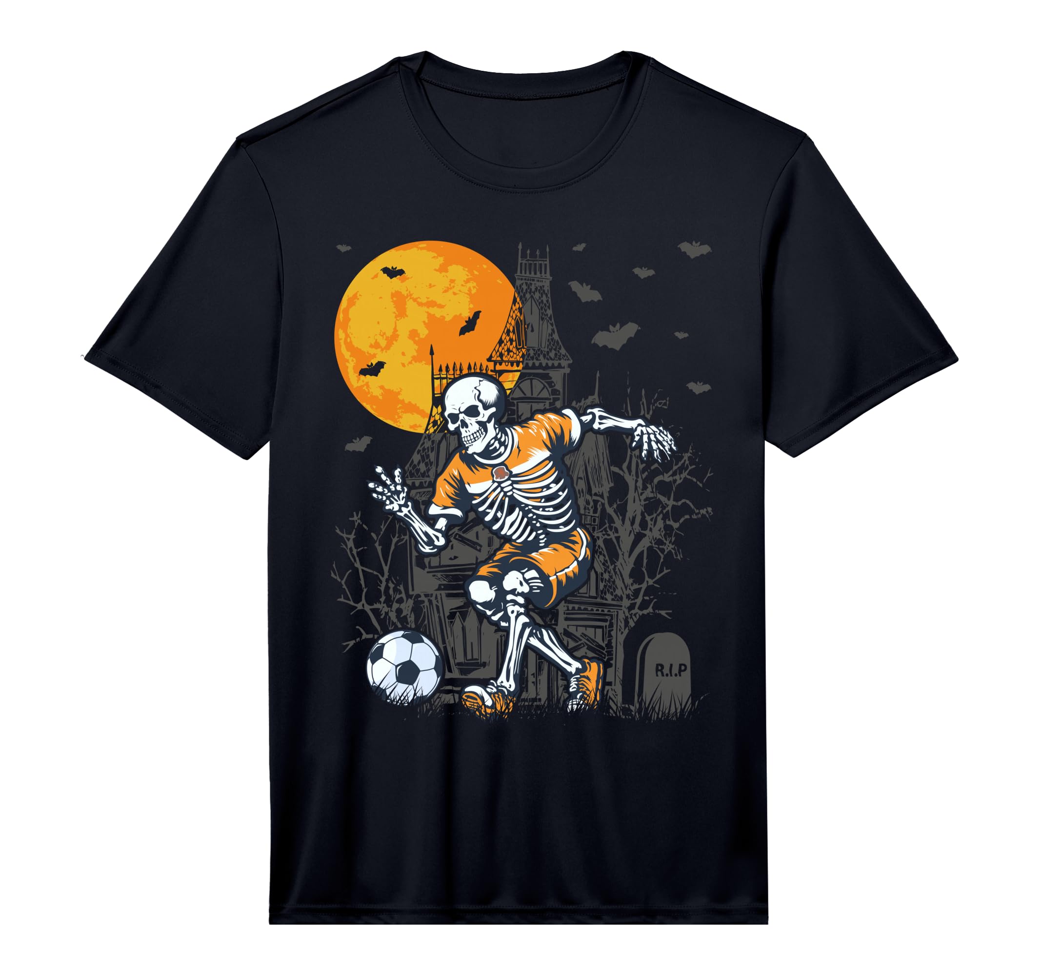 Soccer Skeleton Halloween Skeleton T-Shirt - Trendy Graphic Men Women
