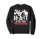My Heart Is Out There Ball Mama Sweatshirt - Novelty Apparel Unisex