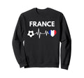 France Flag Heartbeat Soccer Sweatshirt - Minimalist Print Unisex