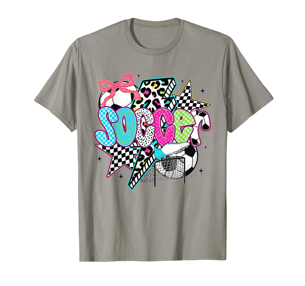 Soccer Coquette Bow Game Day Sports T-Shirt - Fun Novelty Design Men Women