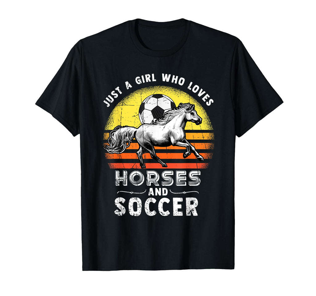 Just Who Loves Soccer And Horses T-Shirt - Trendy Graphic for Adults