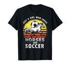 Just Who Loves Soccer And Horses T-Shirt - Trendy Graphic for Adults