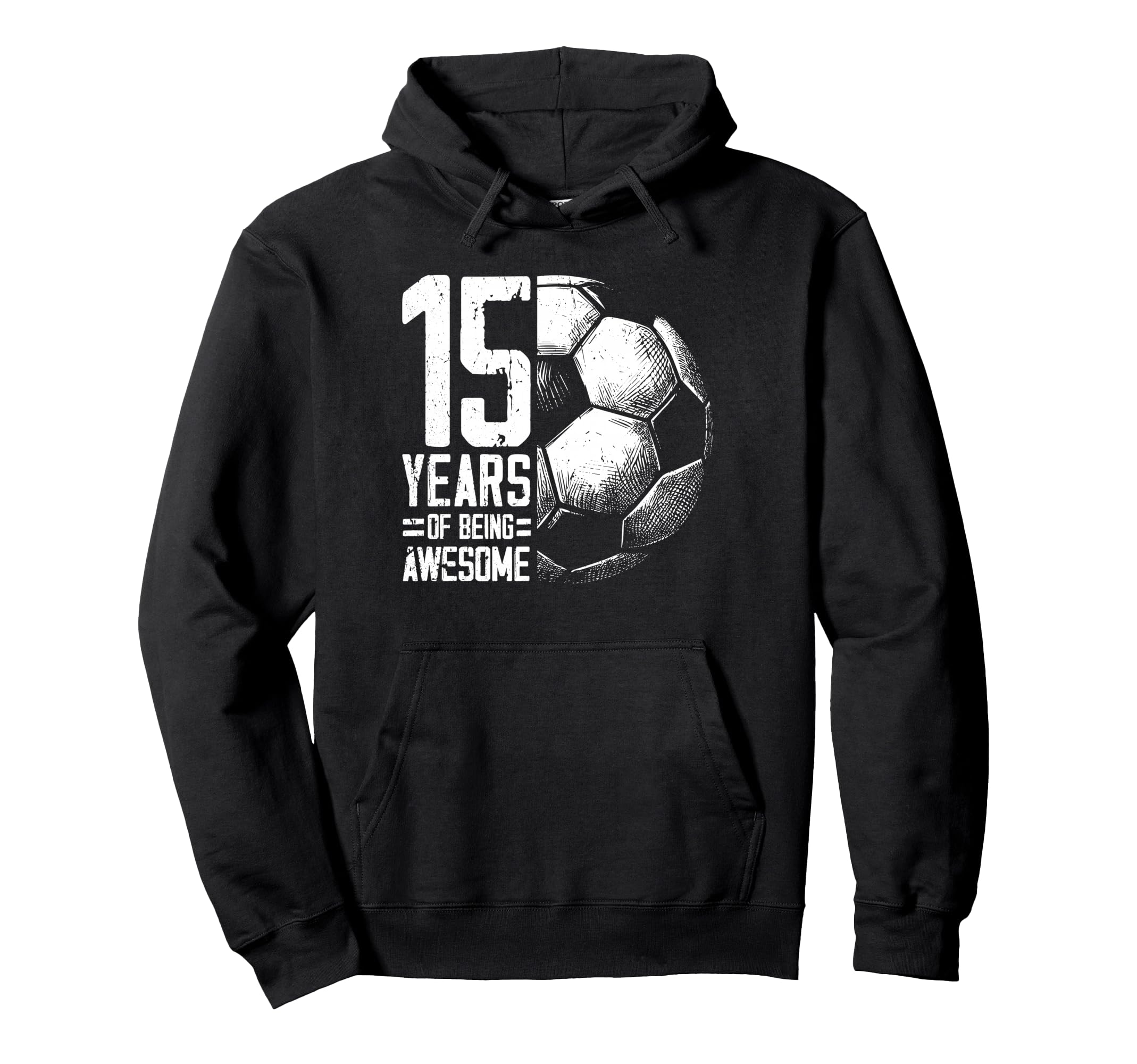15Th Birthday Soccer Player Football 15 Hoodie - Novelty Apparel Unisex