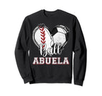 Ball Abuela Baseball Soccer Heart Sweatshirt - Aesthetic Graphic Unisex
