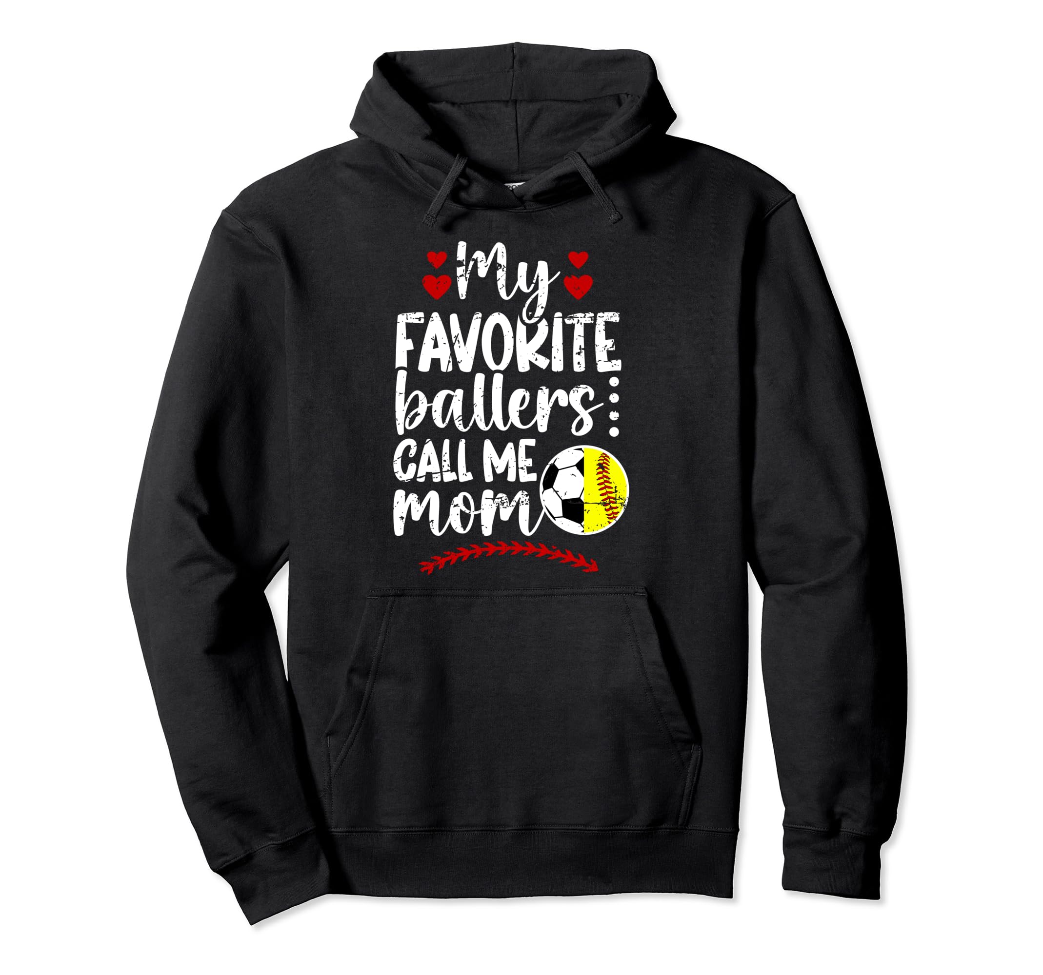 My Favorite Ballers Call Me Mom Softball Hoodie - Unique Graphic Men Women