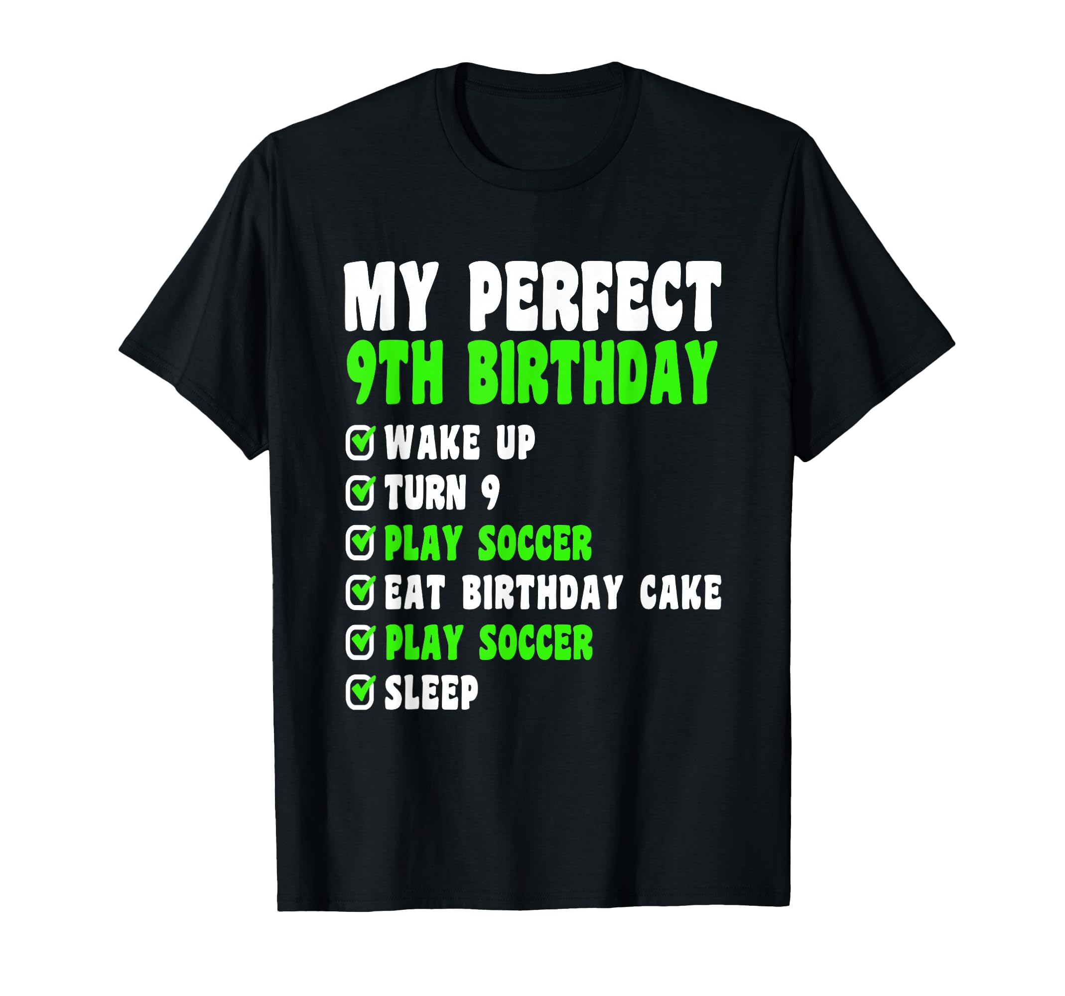 9 Year Old My 9Th Birthday Soccer 9Th T-Shirt - Fun Novelty Design Unisex