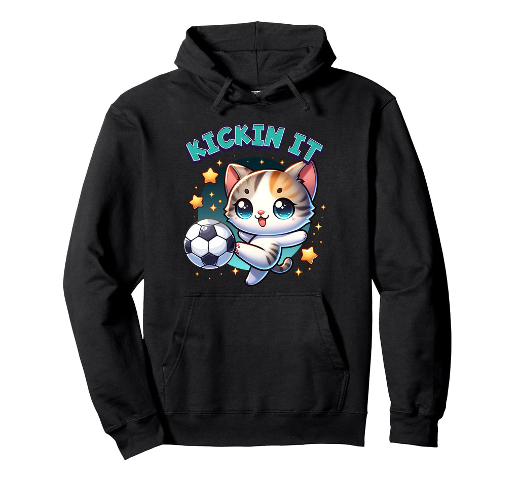 Kickin It Soccer Player Kitten Kitty Hoodie - Streetwear Style for Adults