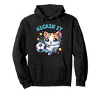 Kickin It Soccer Player Kitten Kitty Hoodie - Streetwear Style for Adults