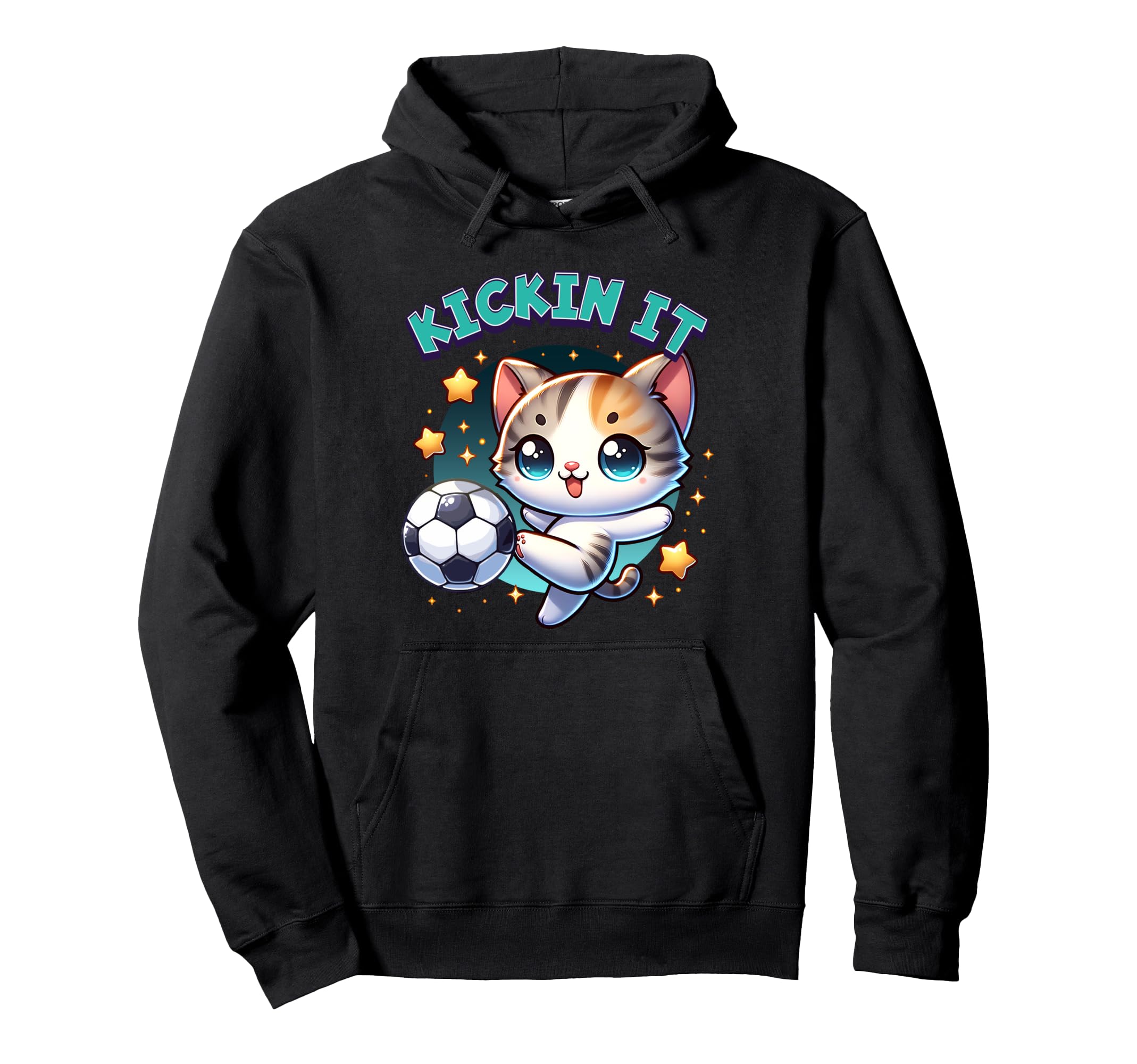 Kickin It Soccer Player Kitten Kitty Hoodie - Streetwear Style for Adults