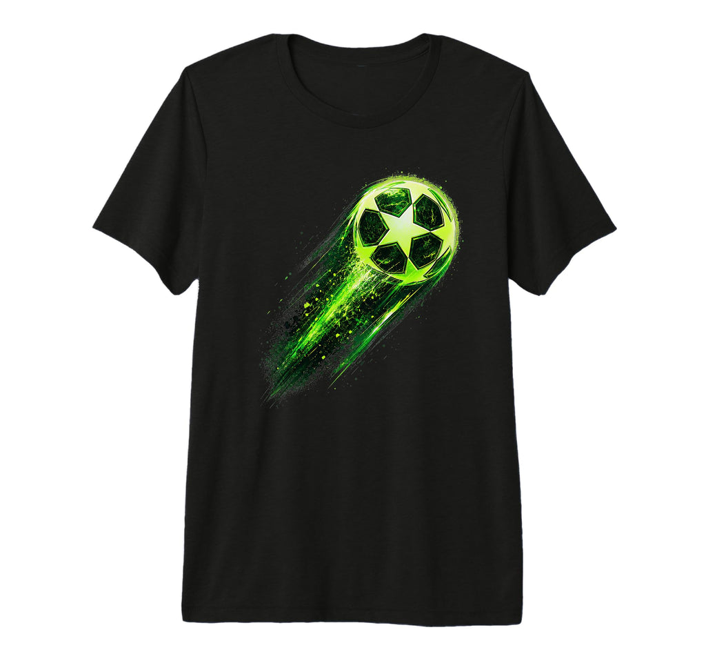 Dynamic Soccer Ball Green Meteor Energy T-Shirt - Novelty Apparel Unisex