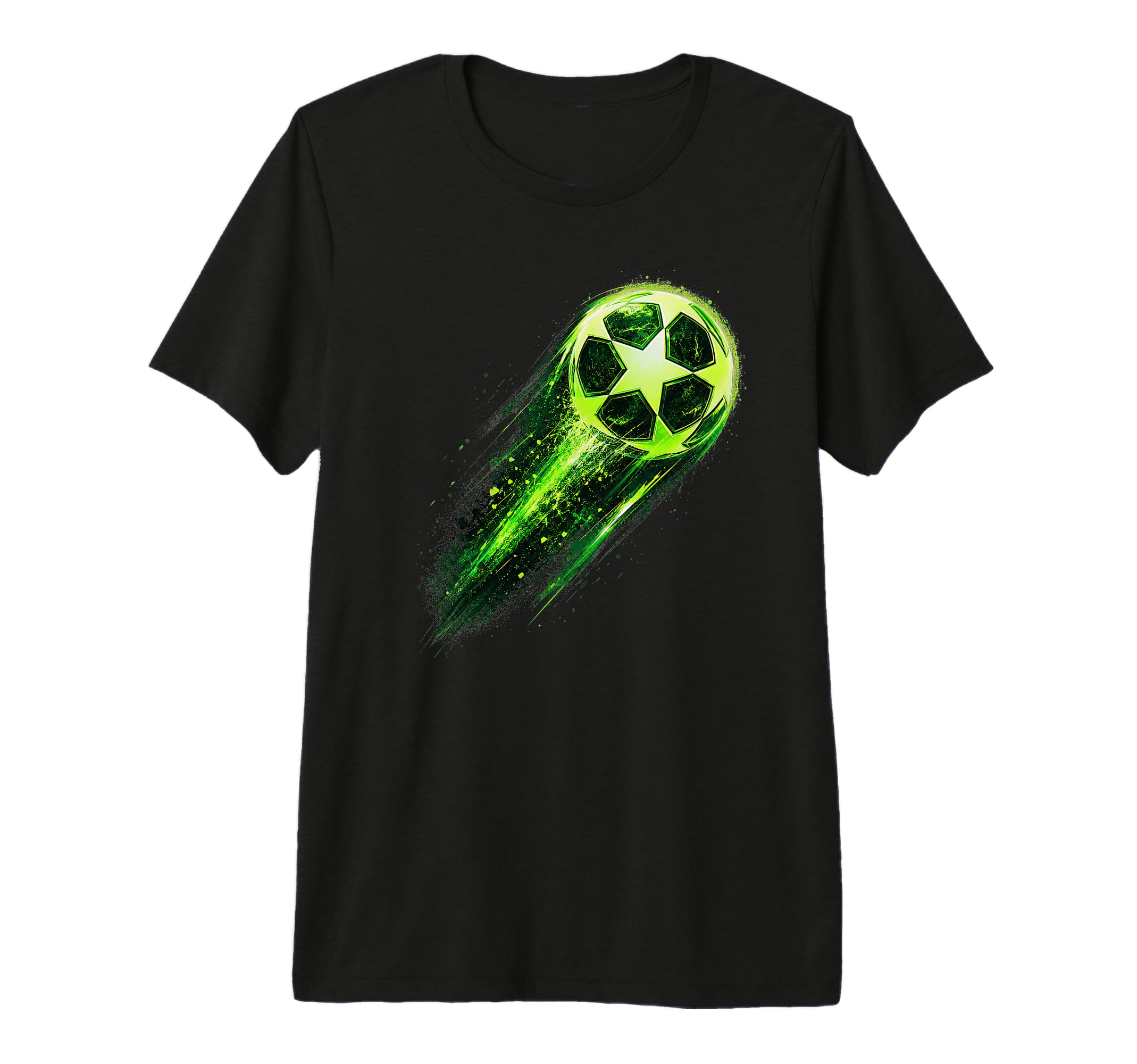 Dynamic Soccer Ball Green Meteor Energy T-Shirt - Novelty Apparel Unisex