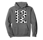 12Th Birthday Soccer Mom Soccer 12 Number Hoodie - Trendy Graphic Unisex