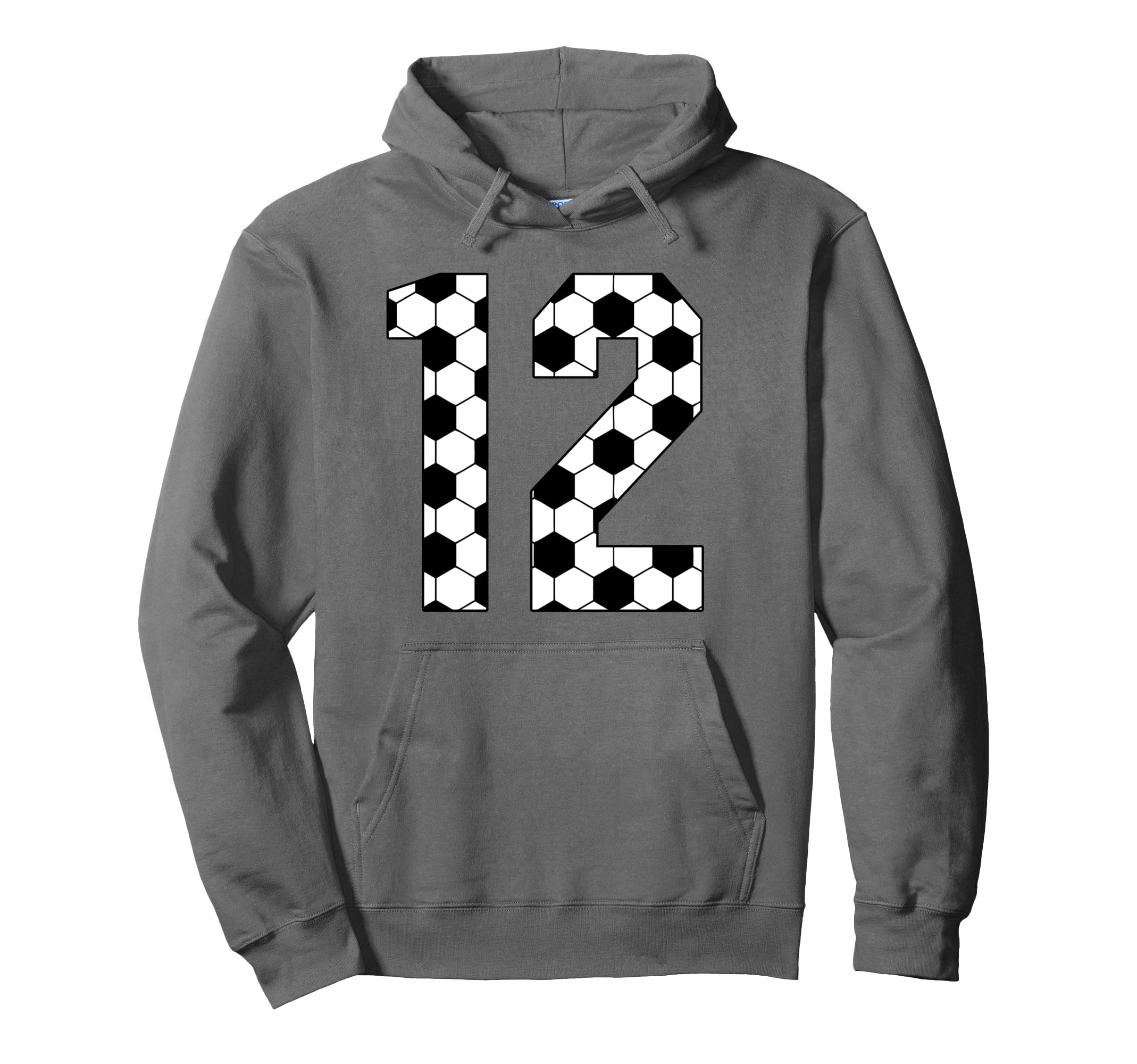 12Th Birthday Soccer Mom Soccer 12 Number Hoodie - Trendy Graphic Unisex