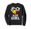 Ball Heart Soccer Softball Basketball Sweatshirt - Minimalist Print Unisex