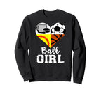 Ball Heart Soccer Softball Basketball Sweatshirt - Minimalist Print Unisex