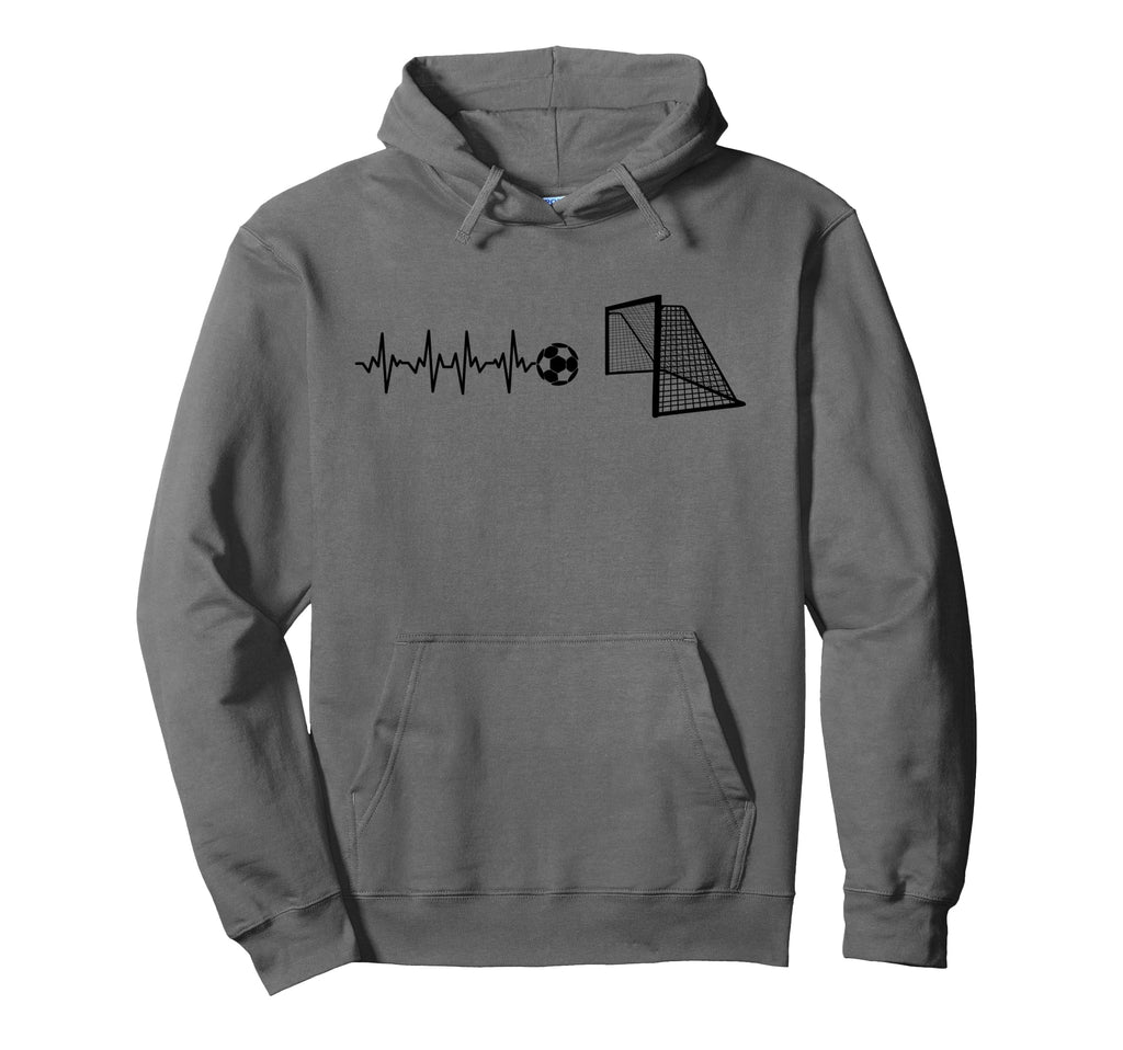 Funny Soccer Heartbeat Ecg Football Goal Hoodie - Unique Graphic Unisex