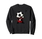 Pretty Soccer Ball Electric Guitar And Sweatshirt - Novelty Apparel Unisex