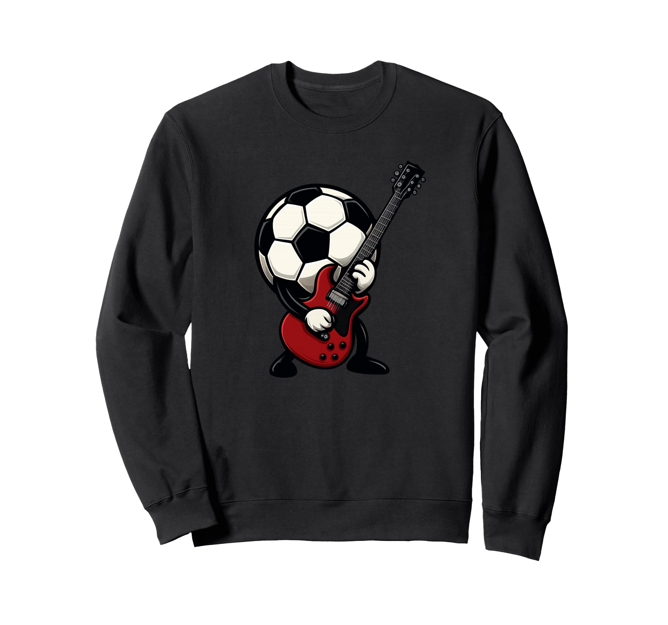 Pretty Soccer Ball Electric Guitar And Sweatshirt - Novelty Apparel Unisex