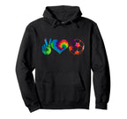 Soccer Tie Dye Peace Love Soccer Player Hoodie - Graphic Print Unisex