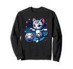 Cat Kitten Soccer Player Kicking Sweatshirt - Unique Graphic for Adults