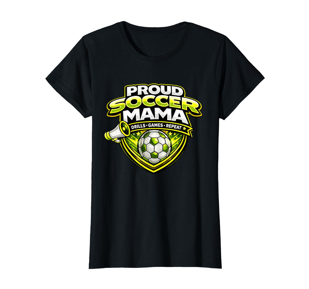 Soccer Mama Funny Proud Drills Games Repeat T-Shirt - Unique Graphic Unisex